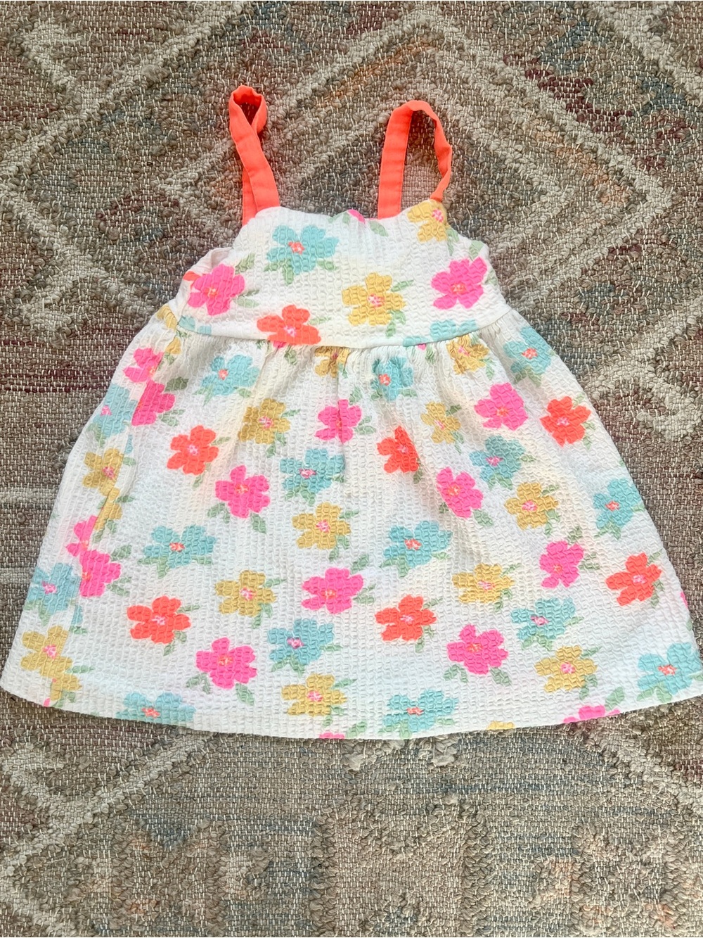 Zara Girls Floral Sundress - Coral Straps, Multicolor Flowers size 6